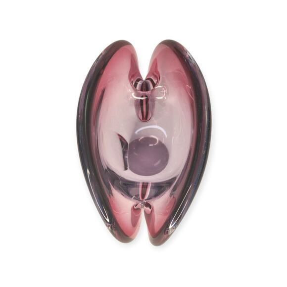 MCM Vintage Murano Seguso Dalla Venezia Purple Glass Clamshell Trinket MINT Cond - Picture 5 of 9